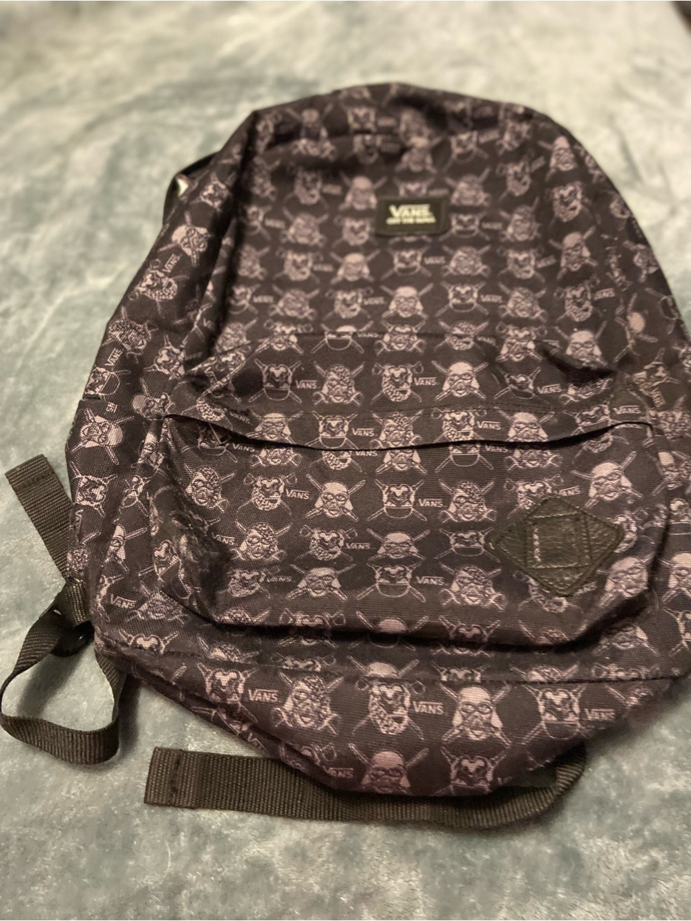 Vans Black Skull Pattern Kids Backpack